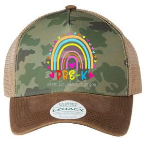 PreK rainbow teacher team PreK squad Legacy Tie Dye Trucker Hat