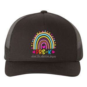 PreK rainbow teacher team PreK squad Yupoong Adult 5-Panel Trucker Hat