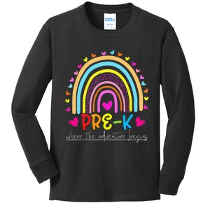 PreK rainbow teacher team PreK squad Kids Long Sleeve Shirt