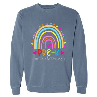 PreK rainbow teacher team PreK squad Garment-Dyed Sweatshirt