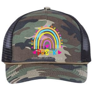 PreK rainbow teacher team PreK squad Retro Rope Trucker Hat Cap