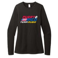 Puerto Rico Team Rubio Baseball Flag Womens CVC Long Sleeve Shirt