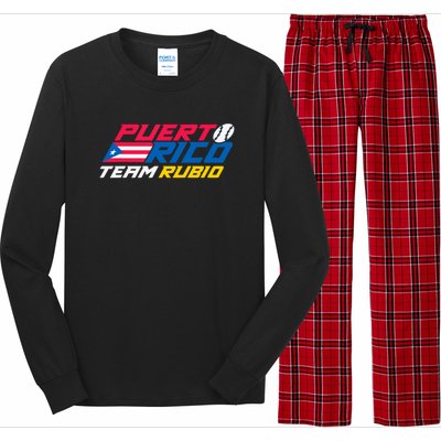 Puerto Rico Team Rubio Baseball Flag Long Sleeve Pajama Set