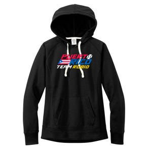 Puerto Rico Team Rubio Baseball Flag Women's Fleece Hoodie