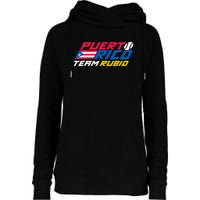 Puerto Rico Team Rubio Baseball Flag Womens Funnel Neck Pullover Hood