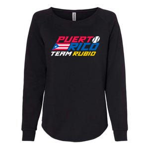 Puerto Rico Team Rubio Baseball Flag Womens California Wash Sweatshirt