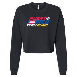 Puerto Rico Team Rubio Baseball Flag Cropped Pullover Crew