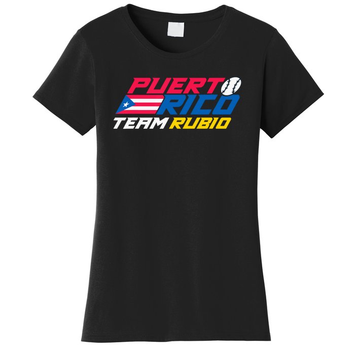 Puerto Rico Team Rubio Baseball Flag Women's T-Shirt