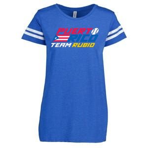 Puerto Rico Team Rubio Baseball Flag Enza Ladies Jersey Football T-Shirt