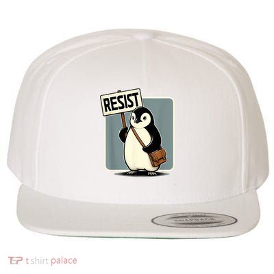 Penguin Resist The Tarrifs Resist Wool Snapback Cap