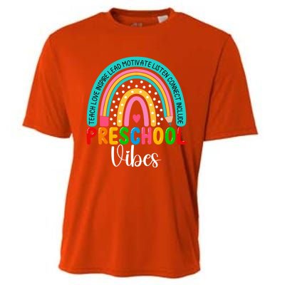 Preschool Rainbow Teacher Team Preschool Vibes Great Gift Cooling Performance Crew T-Shirt