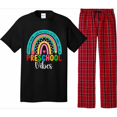 Preschool Rainbow Teacher Team Preschool Vibes Great Gift Pajama Set