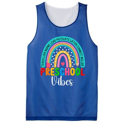 Preschool Rainbow Teacher Team Preschool Vibes Great Gift Mesh Reversible Basketball Jersey Tank