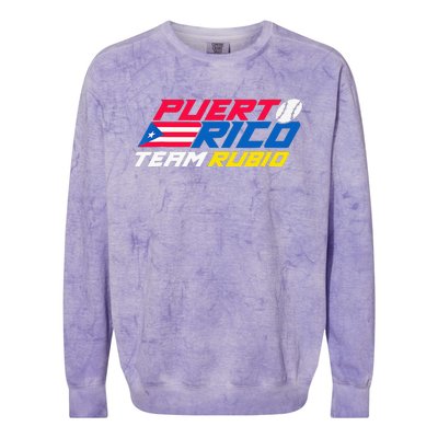 Puerto Rico - Team Rubio - Baseball Flag Colorblast Crewneck Sweatshirt