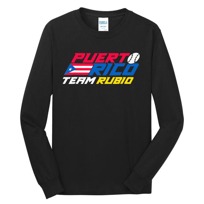 Puerto Rico - Team Rubio - Baseball Flag Tall Long Sleeve T-Shirt