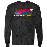 Puerto Rico - Team Rubio - Baseball Flag Tie-Dye Long Sleeve Shirt