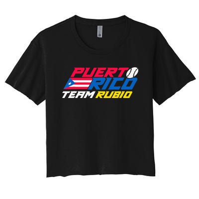 Puerto Rico - Team Rubio - Baseball Flag Women's Crop Top Tee