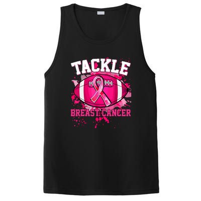 Pink Ribbon Tackle Football Breast Cancer Awareness Gift PosiCharge Competitor Tank