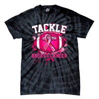 Pink Ribbon Tackle Football Breast Cancer Awareness Gift Tie-Dye T-Shirt