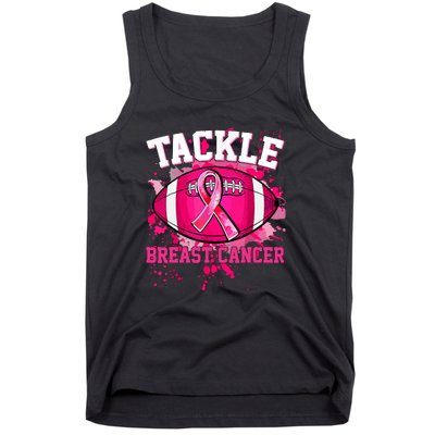 Pink Ribbon Tackle Football Breast Cancer Awareness Gift Tank Top