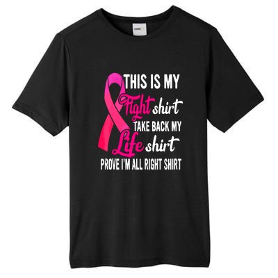 Pink Ribbon This Is My Fight Funny Breast Cancer Awareness Gift Tall Fusion ChromaSoft Performance T-Shirt