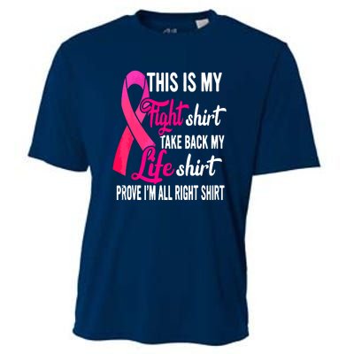 Pink Ribbon This Is My Fight Funny Breast Cancer Awareness Gift Cooling Performance Crew T-Shirt