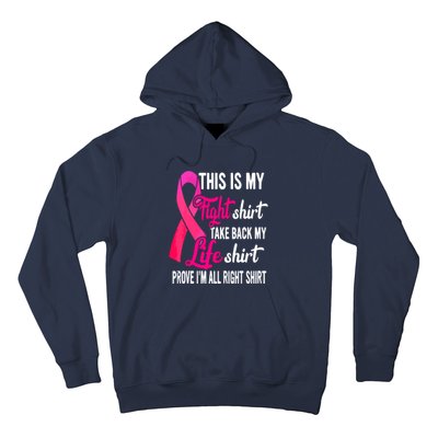 Pink Ribbon This Is My Fight Funny Breast Cancer Awareness Gift Hoodie