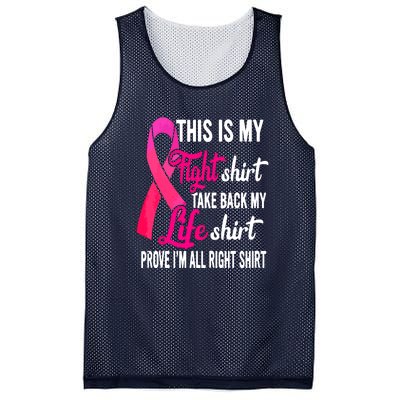 Pink Ribbon This Is My Fight Funny Breast Cancer Awareness Gift Mesh Reversible Basketball Jersey Tank