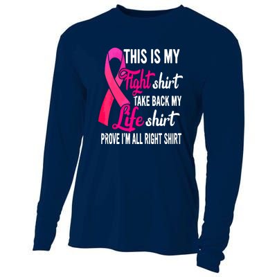 Pink Ribbon This Is My Fight Funny Breast Cancer Awareness Gift Cooling Performance Long Sleeve Crew