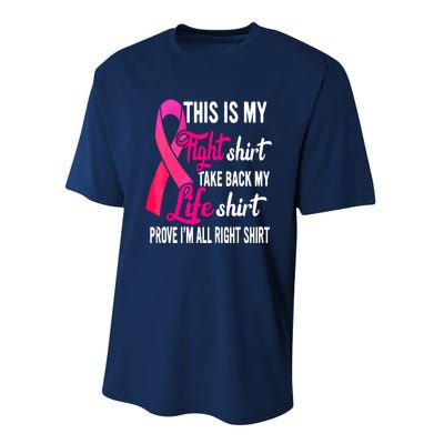 Pink Ribbon This Is My Fight Funny Breast Cancer Awareness Gift Performance Sprint T-Shirt