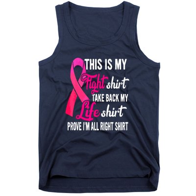 Pink Ribbon This Is My Fight Funny Breast Cancer Awareness Gift Tank Top