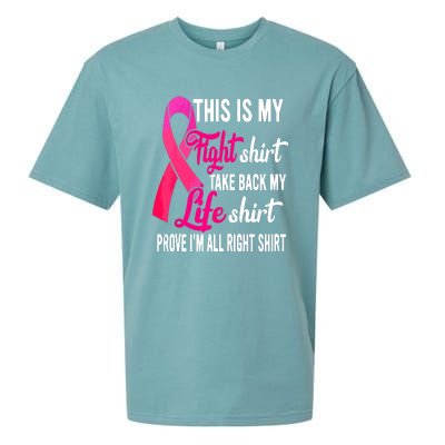 Pink Ribbon This Is My Fight Funny Breast Cancer Awareness Gift Sueded Cloud Jersey T-Shirt