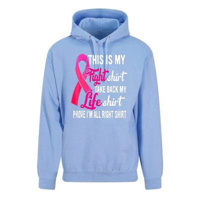 Pink Ribbon This Is My Fight Funny Breast Cancer Awareness Gift Unisex Surf Hoodie