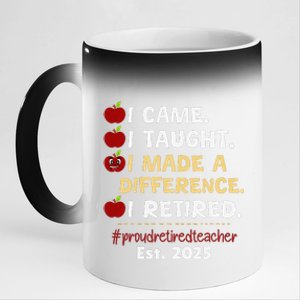 Proud Retired Teacher 2025 Retirement 2025 Teacher 11oz Black Color Changing Mug