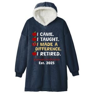 Proud Retired Teacher 2025 Retirement 2025 Teacher Hooded Wearable Blanket