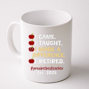 Proud Retired Teacher 2025 Retirement 2025 Teacher Coffee Mug