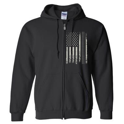 Patriotic Railroad Trains American Flag Trains Lovers Full Zip Hoodie