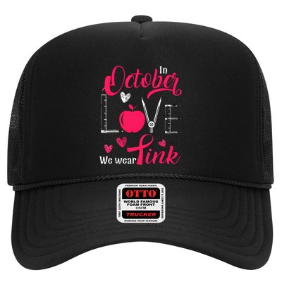 Pink Ribbon Teacher Breast Cancer Awareness We Wear Pink Trucker Hat