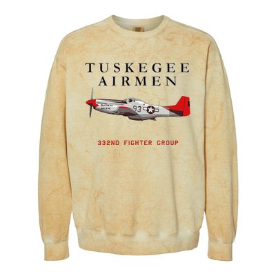 P51d Red Tail Mustang Colorblast Crewneck Sweatshirt