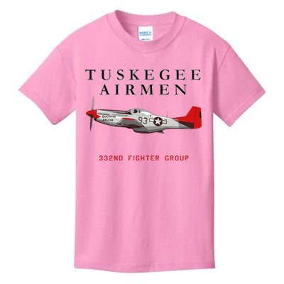 P51d Red Tail Mustang Kids T-Shirt