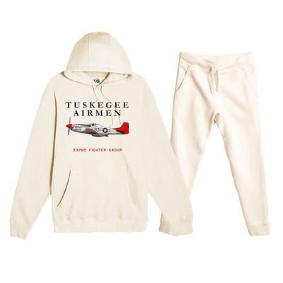 P51d Red Tail Mustang Premium Hooded Sweatsuit Set