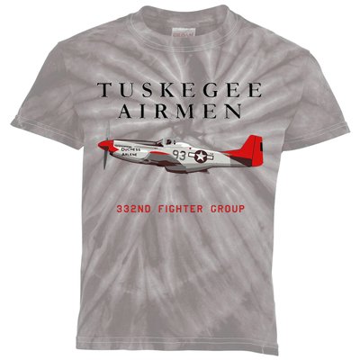 P51d Red Tail Mustang Kids Tie-Dye T-Shirt