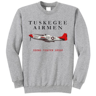 P51d Red Tail Mustang Tall Sweatshirt