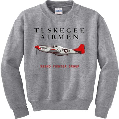 P51d Red Tail Mustang Kids Sweatshirt