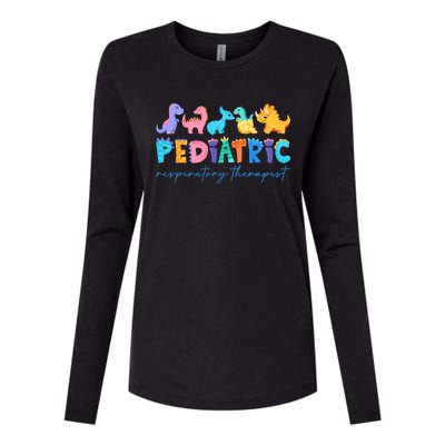 Pediatric Respiratory Therapist Dinosaur Nurse Appreciation Womens Cotton Relaxed Long Sleeve T-Shirt