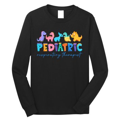 Pediatric Respiratory Therapist Dinosaur Nurse Appreciation Long Sleeve Shirt