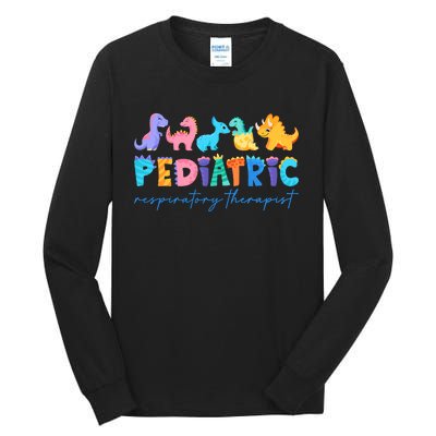 Pediatric Respiratory Therapist Dinosaur Nurse Appreciation Tall Long Sleeve T-Shirt