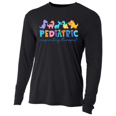 Pediatric Respiratory Therapist Dinosaur Nurse Appreciation Cooling Performance Long Sleeve Crew