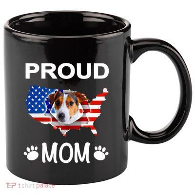 Parson Russel Terrier Russel Terrier Proud Patriot Mom Funny Gift 11oz C Handle Ceramic Mug