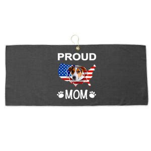 Parson Russel Terrier Russel Terrier Proud Patriot Mom Funny Gift Large Microfiber Waffle Golf Towel